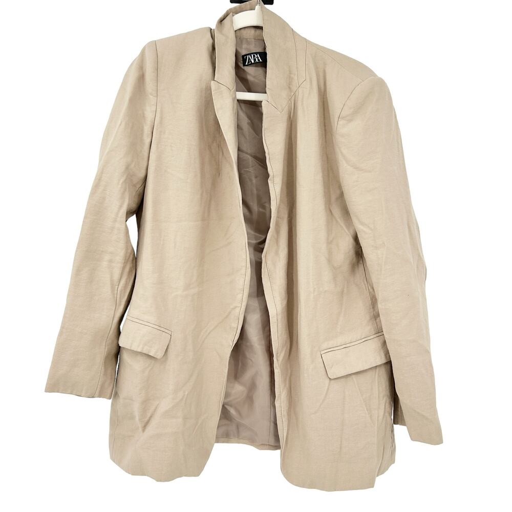 Zara Womens Business Career Office Academia‎ Open Front Blazer Jacket Size M